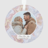 Modernes Boho Personalisiertes Foto Ornament (Rückseite)