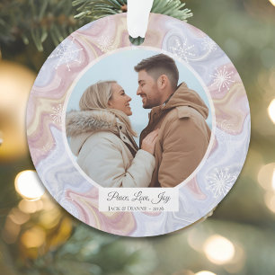 Modernes Boho Personalisiertes Foto Ornament