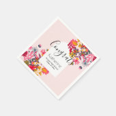 Modernes Boho Pink Blumenarch Graduate Party Serviette (Ecke)