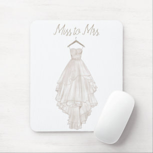 Modernes Boho Pink Blumenkleid Mousepad