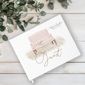 Modernes Boho Pink Elegantes BlumenGästebuch Gästebuch