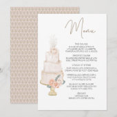 Modernes Boho Pink Elegantes Blumenmenü Menükarte (Vorne/Hinten)