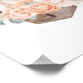 Modernes Boho Pink Elegantes Blumenposter Poster (Ecke)