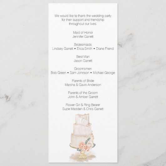 Modernes Boho Pink Elegantes Hochzeitsprogramm für Programm (Rückseite)