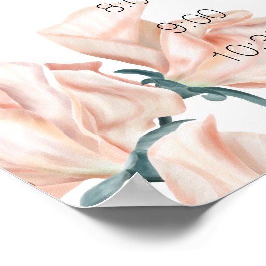 Modernes Boho Pink Elegantes Hochzeitsprogramm Poster (Ecke)