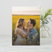 Modernes Boho QR Code Foto Hochzeit speichern das Einladung (Stehend Vorderseite)