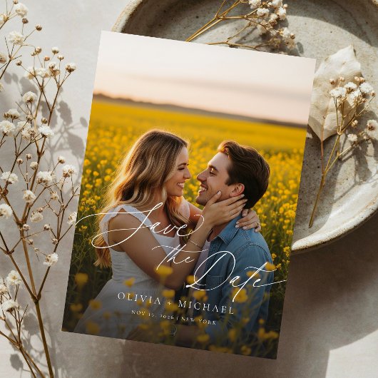 Modernes Boho QR Code Foto Hochzeit speichern das Einladung