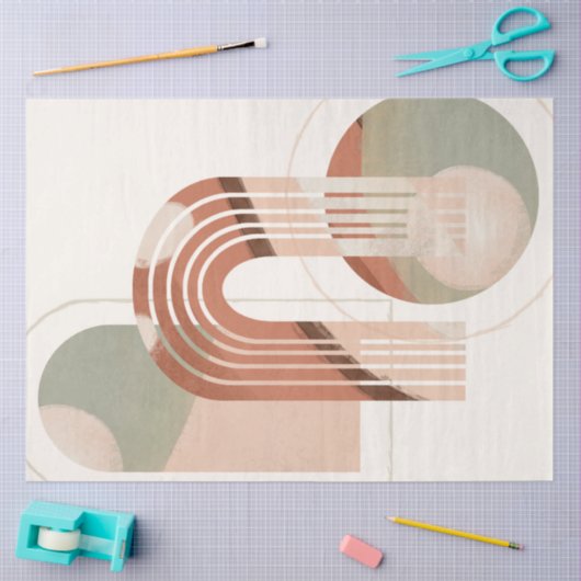 Modernes BOHO Rainbow Bio Geometric Decoupage Seidenpapier (Basteln)