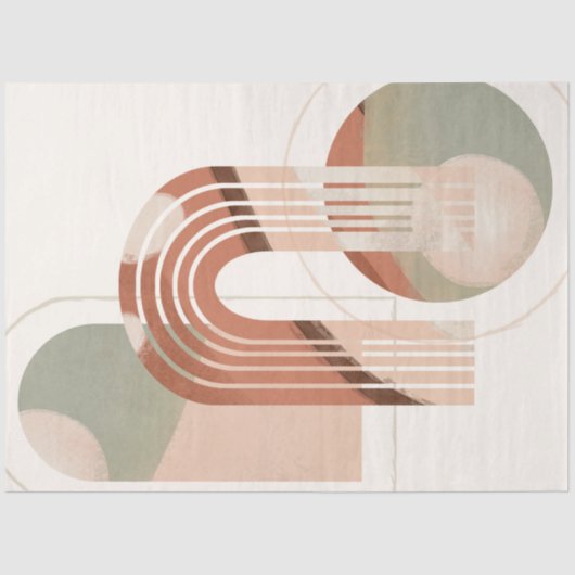 Modernes BOHO Rainbow Bio Geometric Decoupage Seidenpapier (Vorderseite)