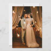 Modernes Boho Script-Foto Hochzeit Einladung (Rückseite)