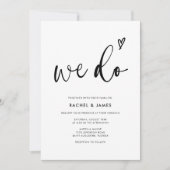 Modernes Boho Skript machen wir QR Code Hochzeit Einladung (Vorderseite)