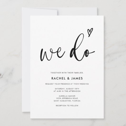 Modernes Boho Skript machen wir QR Code Hochzeit Einladung (Vorderseite)