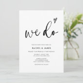 Modernes Boho Skript machen wir QR Code Hochzeit Einladung (Stehend Vorderseite)