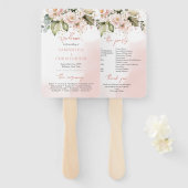 Modernes Boho Style Hochzeitsprogramm Fan Blush Fl Fächer (Vorne und Hinten)