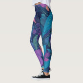 Modernes Boho Summer Blätter Botanischer Garten Bl Leggings (Links)