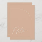 Modernes Boho Tan Arch Table Fünfzehn Tischnummer (Vorne/Hinten)