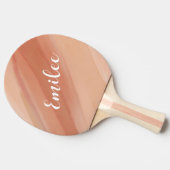 Modernes Boho Terracott Abstraktes Skript Tischtennis Schläger (Seitenansicht)