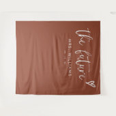 Modernes Boho Terracotta Brautparty Hintergrund Wandteppich (Vorderseite (Horizontal))