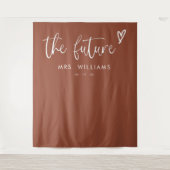 Modernes Boho Terracotta Brautparty Hintergrund Wandteppich (Vorderseite)