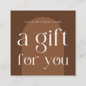 Modernes Boho Terracotta Geschenkgutschein Quadratische Visitenkarte (Vorderseite)