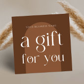 Modernes Boho Terracotta Geschenkgutschein Quadratische Visitenkarte