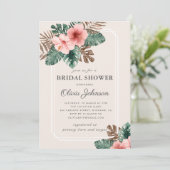 Modernes Boho tropisches Brautparty Einladung (Stehend Vorderseite)