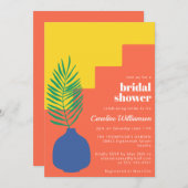 Modernes Boho Vibranting Botanical Shapes Brautpar Einladung (Vorne/Hinten)