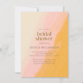 Modernes Boho Wasserfarbe Rosa Gelbes Brautparty Einladung (Vorderseite)