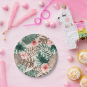 Modernes Boho Wasserfarbe Tropisch Botanisch  Pappteller (Party)