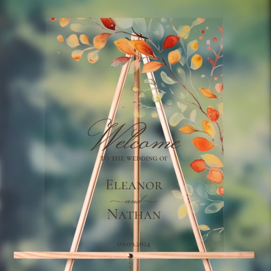 Modernes Boho Wasserfarben Herbst Herbst lässt wil Acrylschild (Neutral)