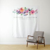 Modernes Boho Watercolor Blume Foto Stand Hintergr Wandteppich (Beispiel)