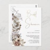 Modernes Boho Watercolor Brautparty Postkarte (Vorne/Hinten)