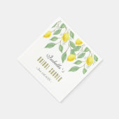 Modernes Boho Watercolor Lemon Summer Brautparty Serviette (Ecke)