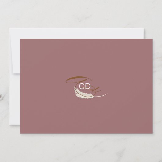 Modernes Boho Whimsical Kalligraphy Script Mauve Save The Date (Rückseite)