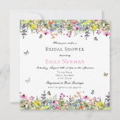 Modernes Boho Wildblume Blumenkohl Brautparty Einladung (Vorderseite)