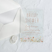 Modernes Boho Wildblume Brautparty Elegante Acryleinladungen