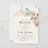 Modernes Boho Wildblume Brautparty Elegante Einladung (Vorderseite)