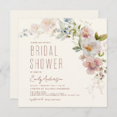 Modernes Boho Wildblume Brautparty Elegante Einladung (Vorne/Hinten)