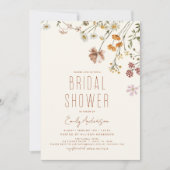 Modernes Boho Wildblume Brautparty Elegante Einladung (Vorderseite)