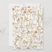 Modernes Boho Wildblume Brautparty Elegante Einladung (Rückseite)