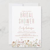 Modernes Boho Wildblume Brautparty Elegante Einladung (Vorderseite)
