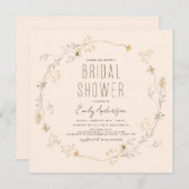 Modernes Boho Wildblume Brautparty Elegante Einladung (Vorne/Hinten)