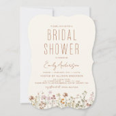 Modernes Boho Wildblume Brautparty Elegante Einladung (Vorderseite)