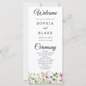 Modernes Boho Wildblume Garden Hochzeitsprogramm (Vorderseite)
