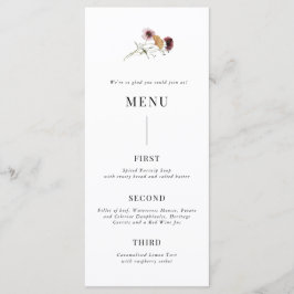 Modernes Boho Wildblume Wedding Menu Menükarte
