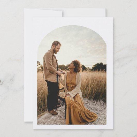 Modernes boho-Wildblumen-Skript-Foto Einladung (Rückseite)