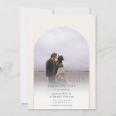 Modernes Bohobarchen 4 Fotos HochzeitsElfenbein Save The Date (Rückseite)