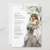 Modernes bohobygrünes Eukalyptus Hochzeitskleid Einladung (Vorderseite)