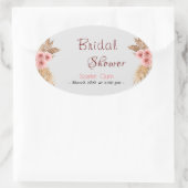 Modernes bohrosafarbenes Rosa Brautparty Nr. 2 Ovaler Aufkleber (Tasche)