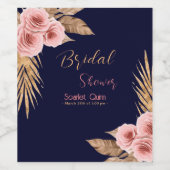 Modernes bohrosafarbenes Rosa-Brautparty Nr. 3 Weinetikett (Einzelnes Label)